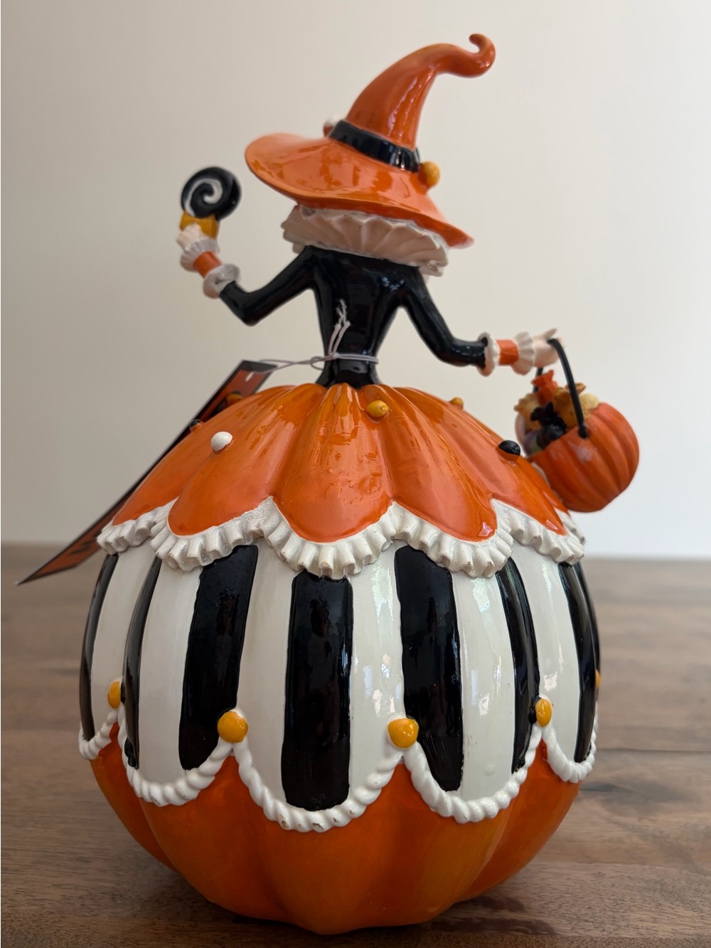 Mackenzie Childs Inspired Halloween Witch Girl Pumpkin NWT - Picture 9 of 10